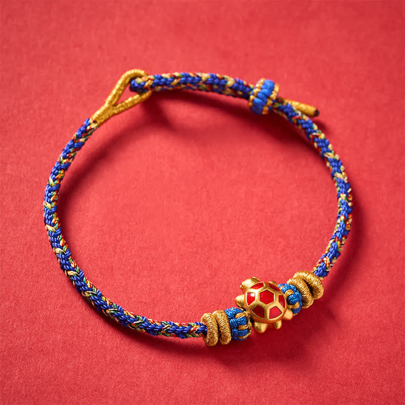 Buddha Stones Five Color Hand Woven String Longevity Turtle Protection Adjustable Bracelet - image 13