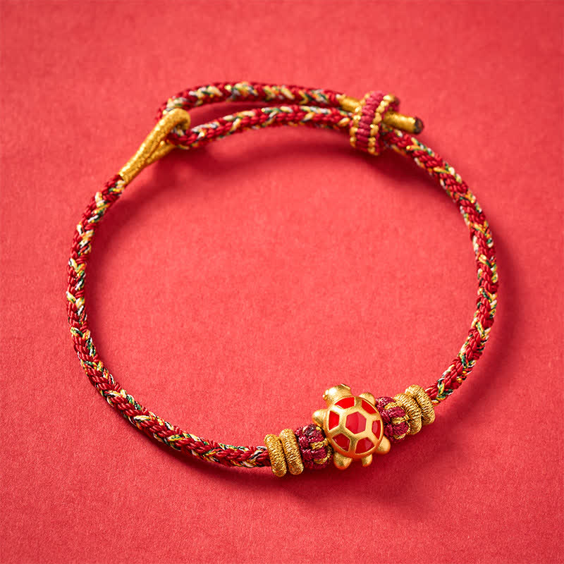 Buddha Stones Five Color Hand Woven String Longevity Turtle Protection Adjustable Bracelet - image 18