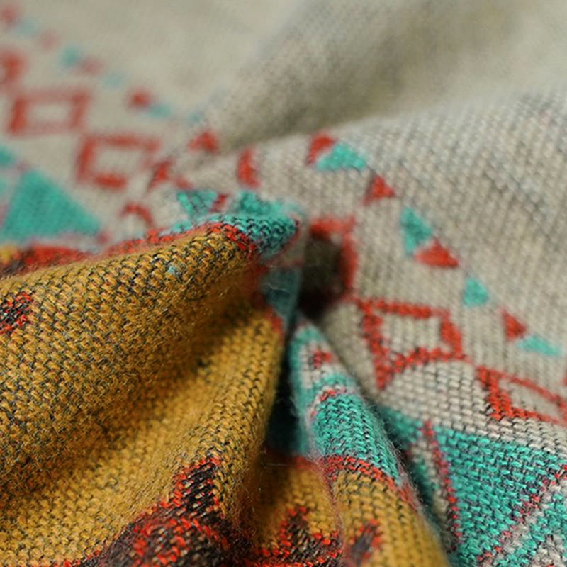 Buddha Stones Tibetan Shawl Diamond Pattern Winter Warm Cloak Scarf - image 15