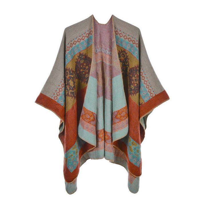 Buddha Stones Tibetan Shawl Diamond Pattern Winter Warm Cloak Scarf - image 16