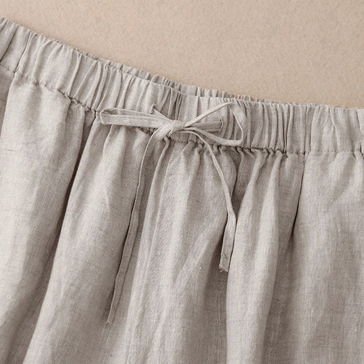 Buddha Stones Summer Elastic Waist Women's Capri Cropped Wide Leg Pants With Pockets - image 18