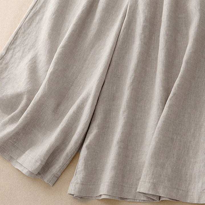 Buddha Stones Summer Elastic Waist Women's Capri Cropped Wide Leg Pants With Pockets - image 21