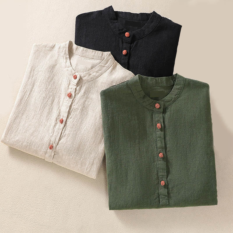 Buddha Stones Casual Buttons Crew Neck Women's Long Sleeve Shirt With Pockets - image 27
