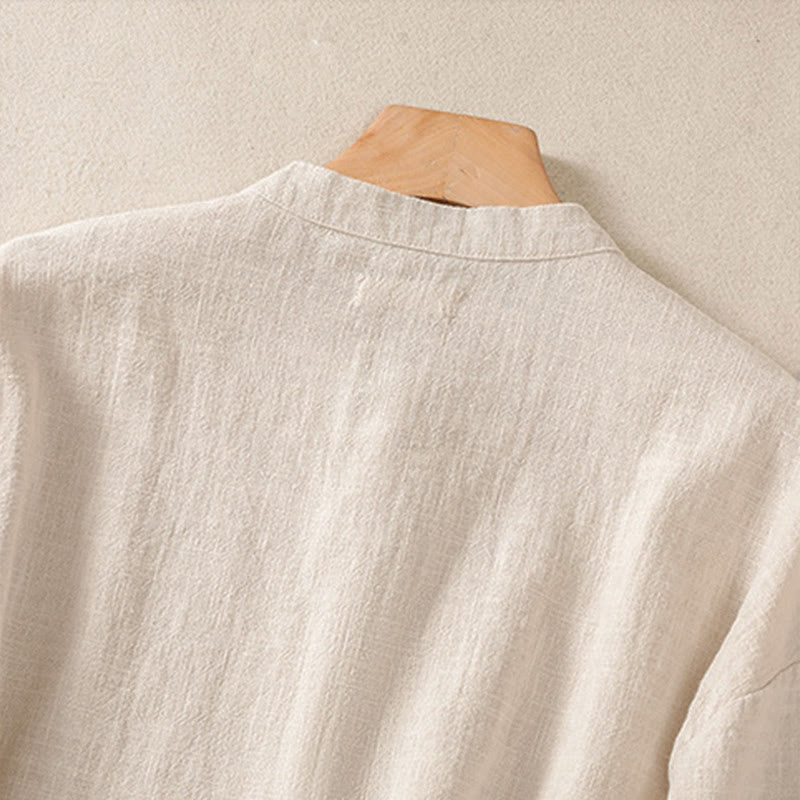 Buddha Stones Casual Buttons Crew Neck Women's Long Sleeve Shirt With Pockets - image 19
