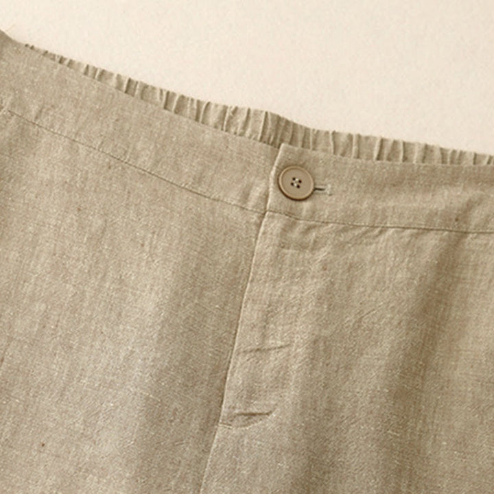 Buddha Stones Casual Plain Women's Elastic Waist  Wide Leg Pants With Pockets - image 7