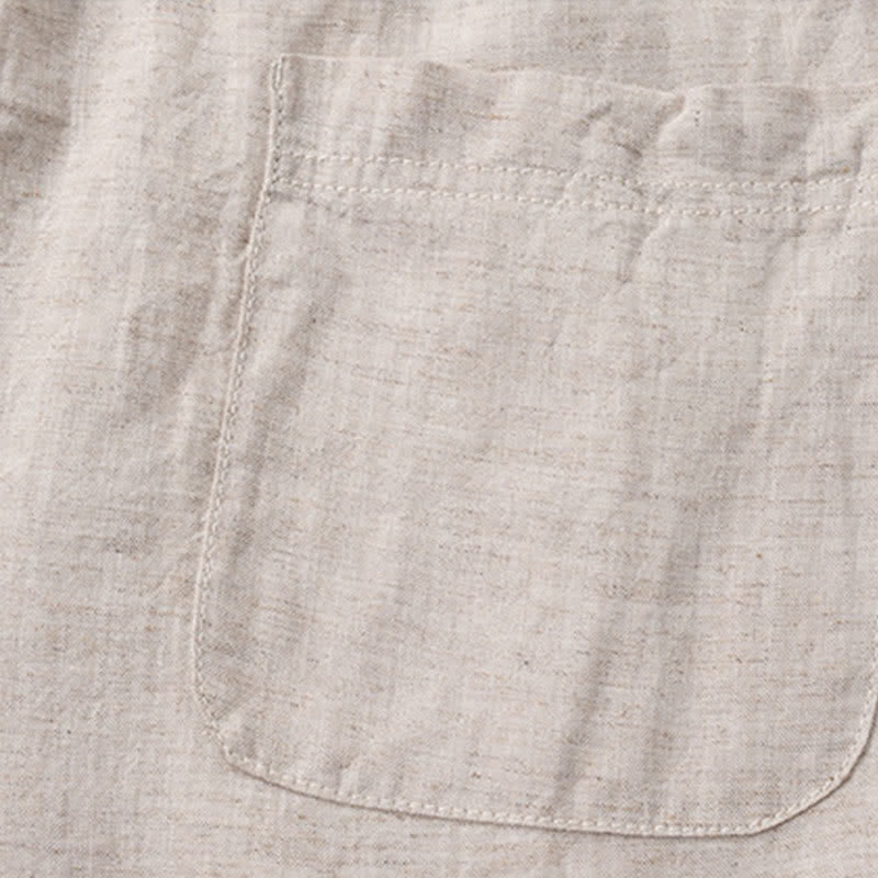 Buddha Stones Spring Summer Casual Drawstring Solid Linen Long Pants Men's Straight Leg Pants With Pockets - image 6