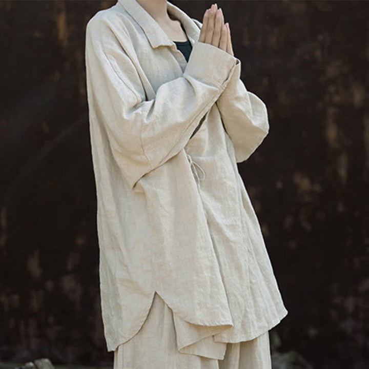 Buddha Stones Meditate Ramie Cotton Clothing - image 6