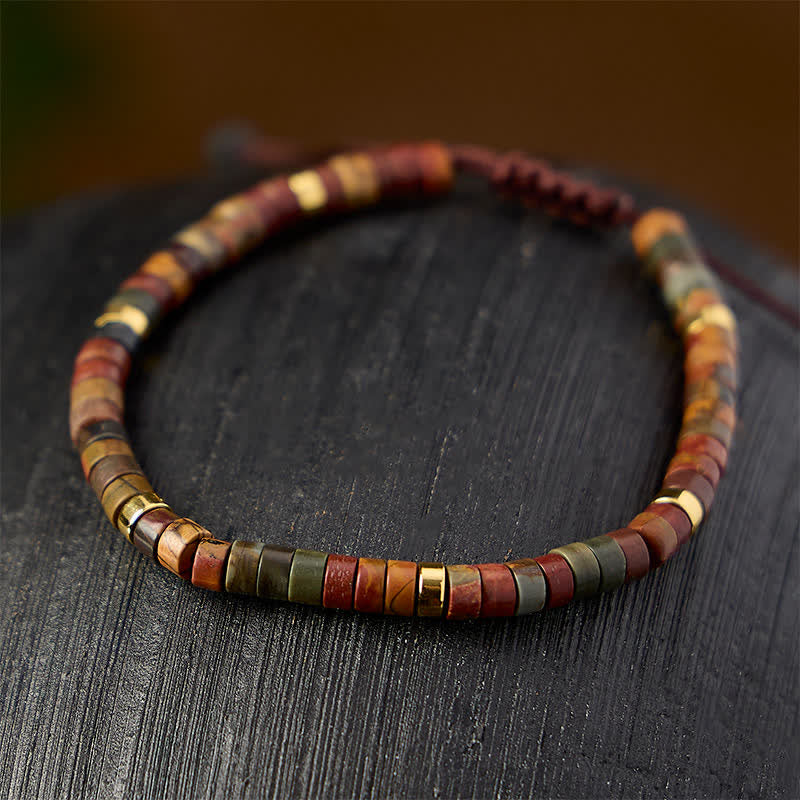 Buddha Stones Small Picasso Jasper Beads Energy String Bracelet - image 3