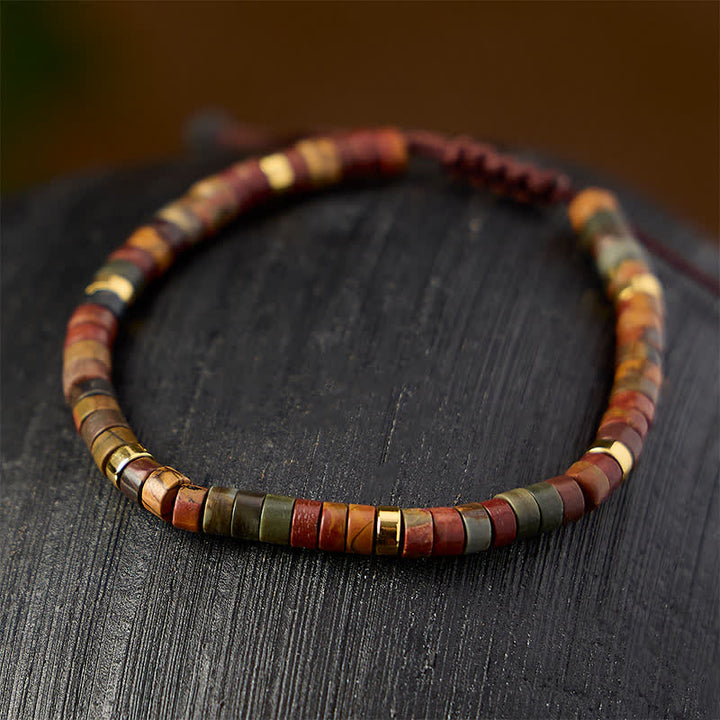 Buddha Stones Small Picasso Jasper Beads Energy String Bracelet - image 3
