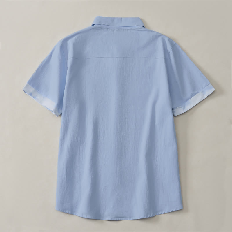 Buddha Stones Summer Casual Boho Tie-Dye Solid Men's Short Sleeve Shirts - image 10