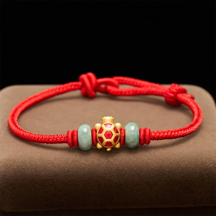 Buddha Stones Turtle Copper Red String Hand-Woven Prosperity Bracelet - image 11