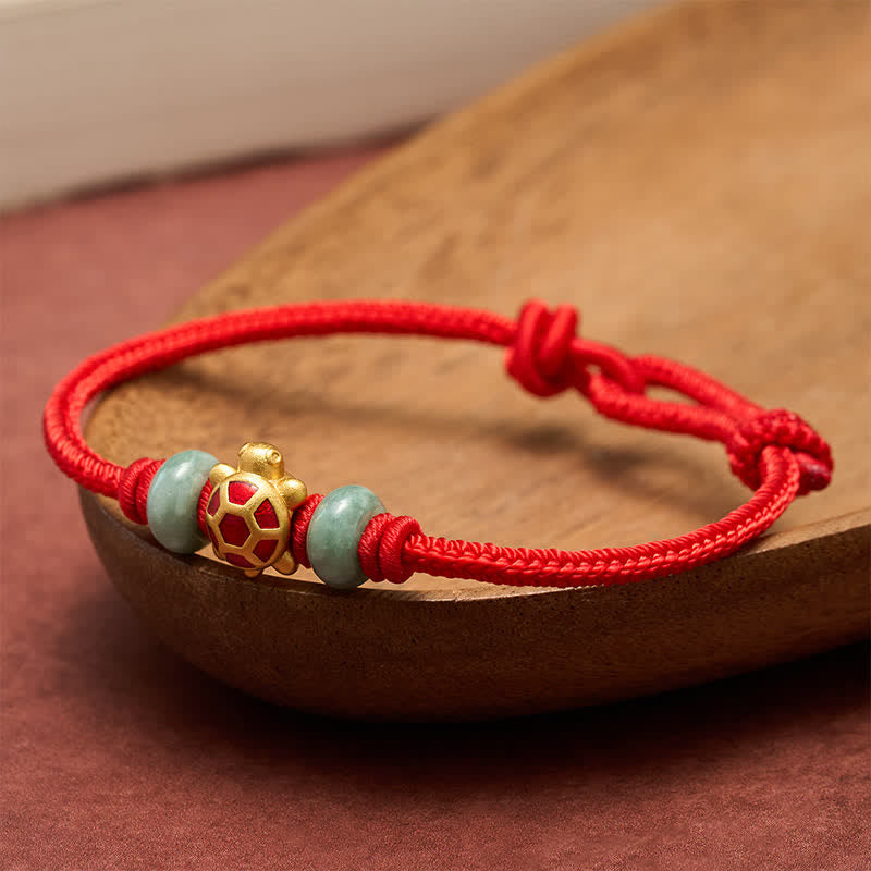 Buddha Stones Turtle Copper Red String Hand-Woven Prosperity Bracelet - image 13