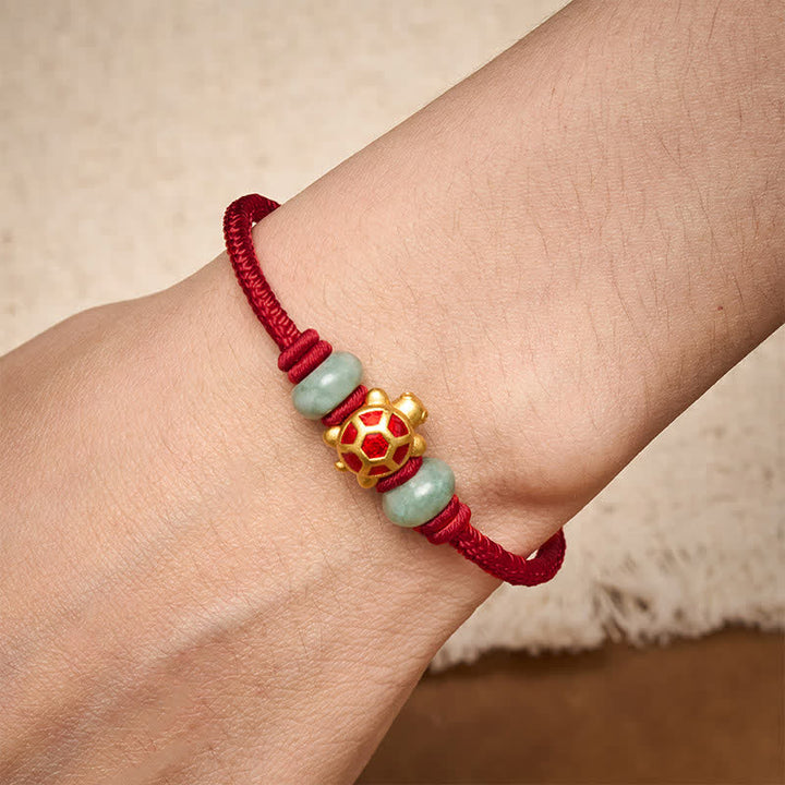 Buddha Stones Turtle Copper Red String Hand-Woven Prosperity Bracelet - image 3