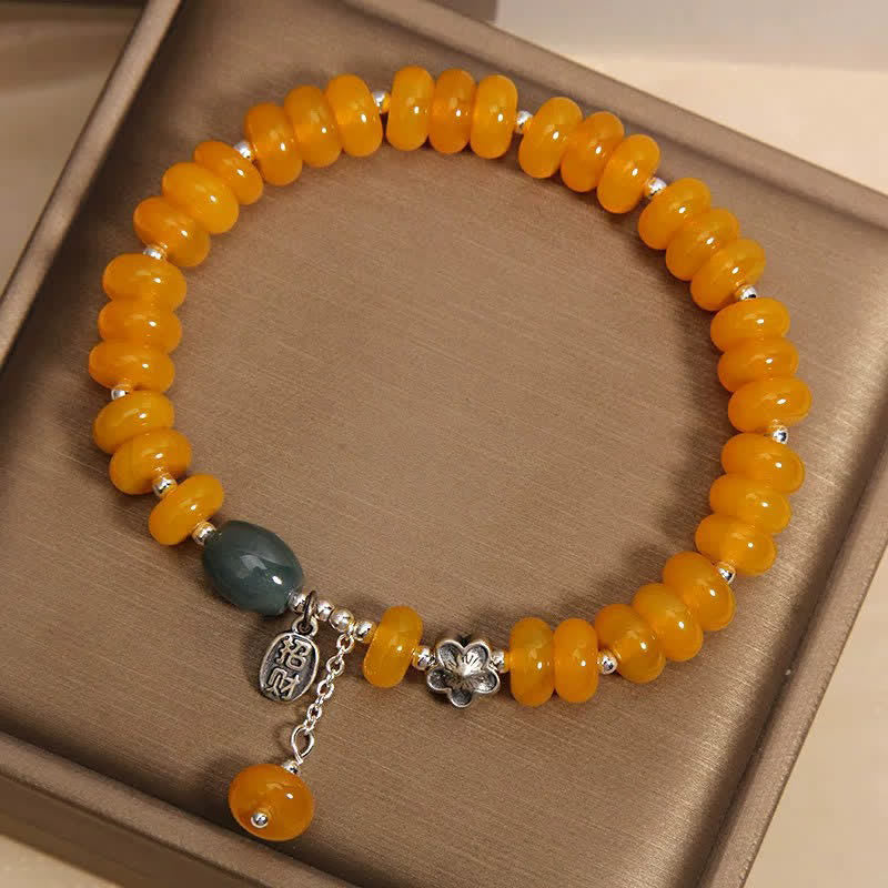 Buddha Stones Yellow Agate Green Agate Prosperity Charm Bracelet - image 3