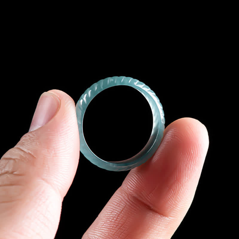 Buddha Stones Translucent Jade Dragon Scale Power Ring - image 2