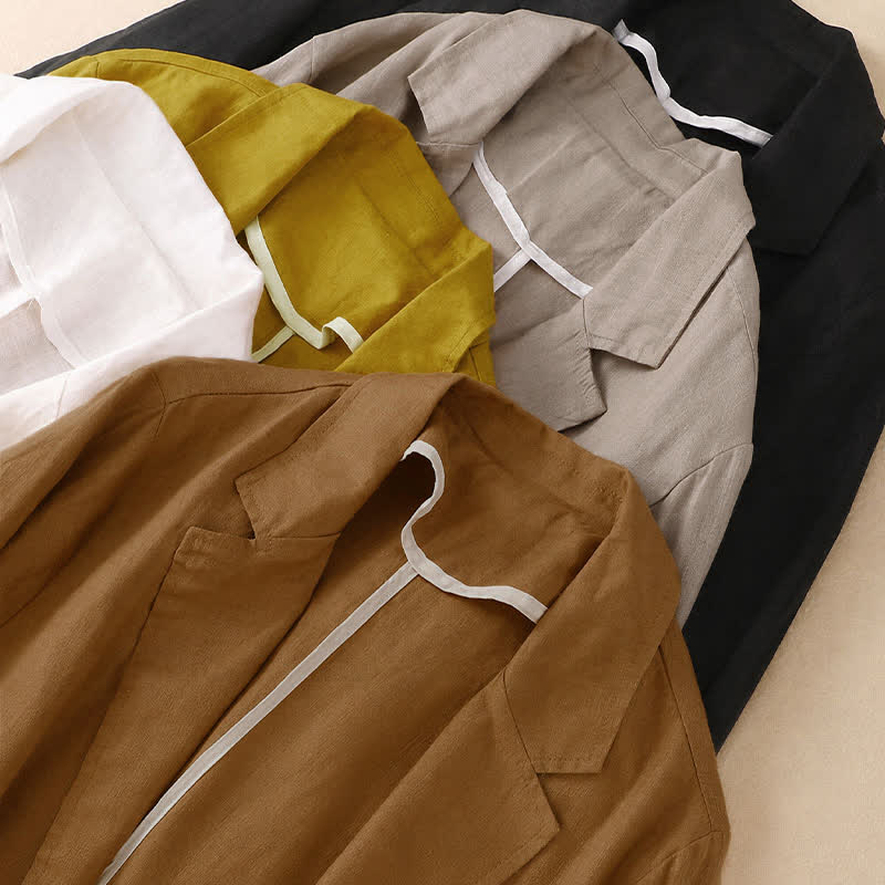 Buddha Stones Spring Summer Casual Minimalist Patch Pocket Solid Women's Three-Quarter Sleeve Shirts With Pocket - image 33