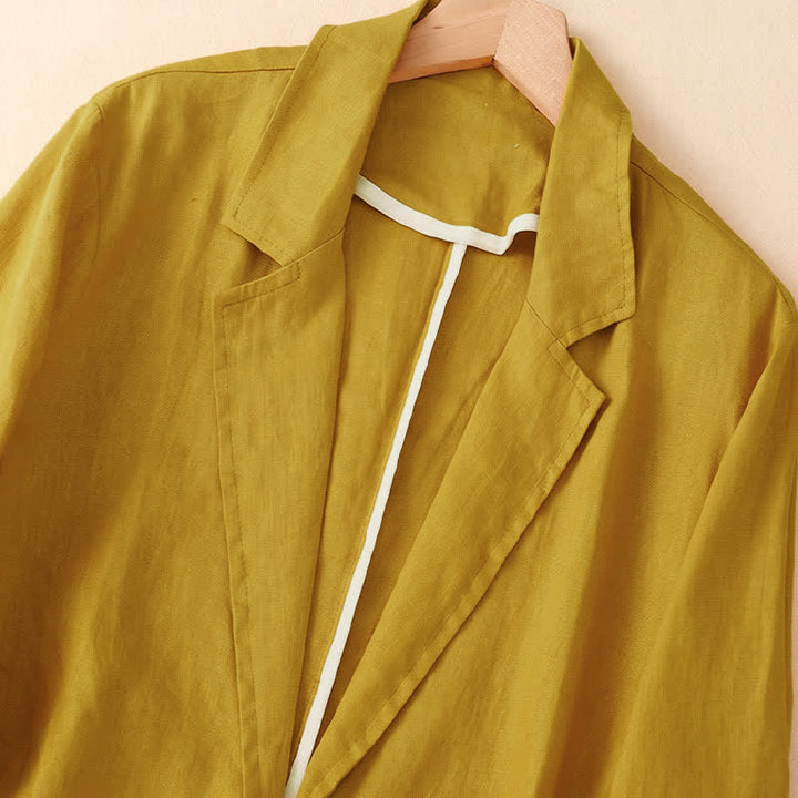Buddha Stones Spring Summer Casual Minimalist Patch Pocket Solid Women's Three-Quarter Sleeve Shirts With Pocket - image 22