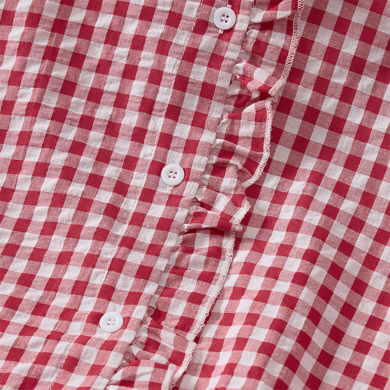 Buddha Stones Spring Summer Vintage Casual Button-Up Plaid Women's Long Sleeve Shirts - image 3