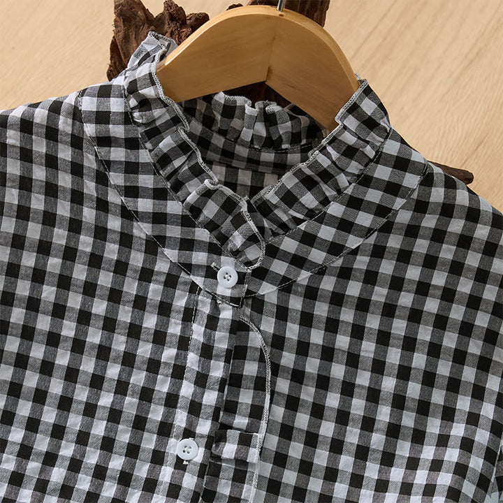 Buddha Stones Spring Summer Vintage Casual Button-Up Plaid Women's Long Sleeve Shirts - image 22