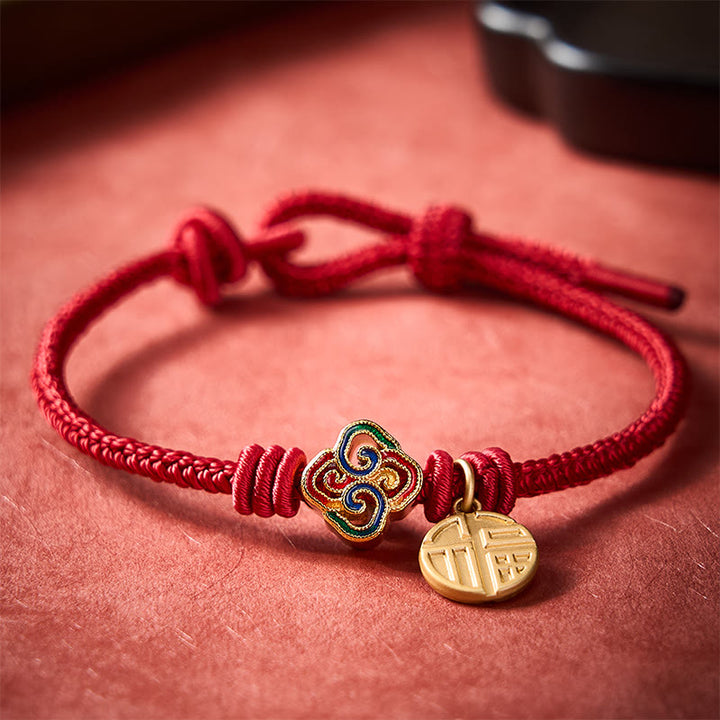 Buddha Stones Chinese Knotting Fu Character Copper Red String Hand-Woven Prosperity Bracelet - image 12