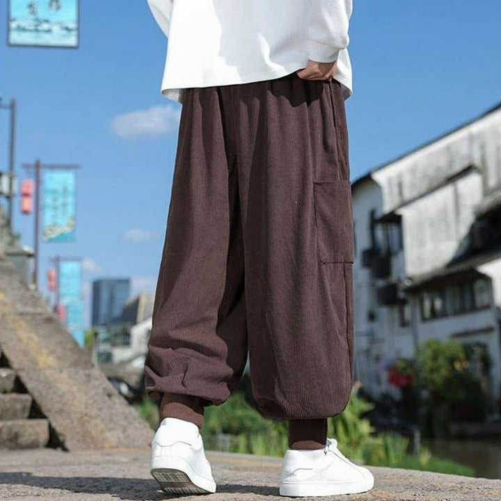 Buddha Stones Fall Winter Casual Drawstring Patch Pocket Solid Ankle Pants Men's Tapered Pants With Pocket - image 11