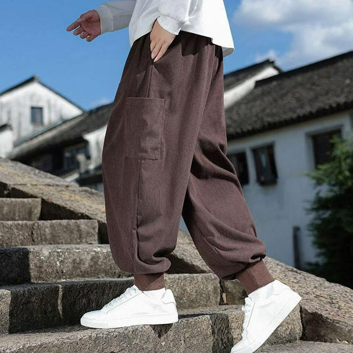 Buddha Stones Fall Winter Casual Drawstring Patch Pocket Solid Ankle Pants Men's Tapered Pants With Pocket - image 10