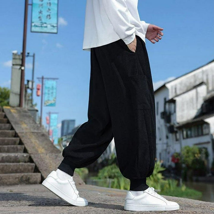 Buddha Stones Fall Winter Casual Drawstring Patch Pocket Solid Ankle Pants Men's Tapered Pants With Pocket - image 15