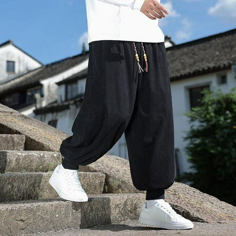 Buddha Stones Fall Winter Casual Drawstring Patch Pocket Solid Ankle Pants Men's Tapered Pants With Pocket - image 14