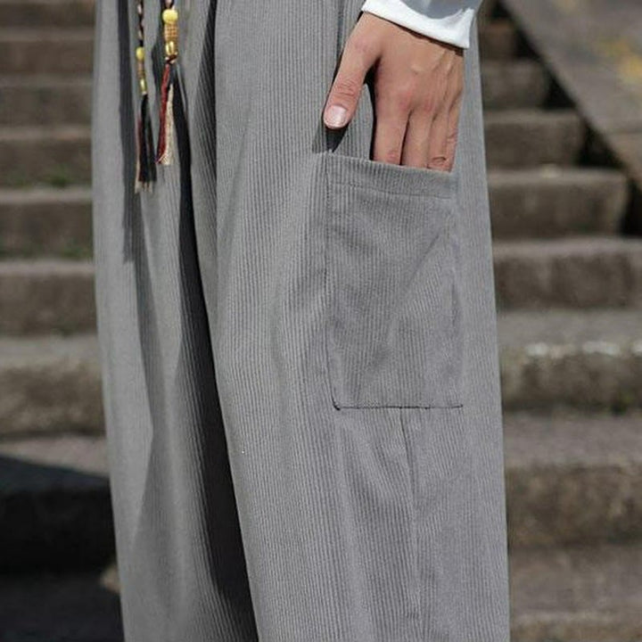 Buddha Stones Fall Winter Casual Drawstring Patch Pocket Solid Ankle Pants Men's Tapered Pants With Pocket - image 26