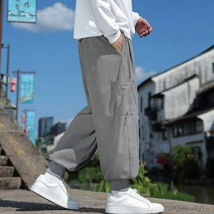 Buddha Stones Fall Winter Casual Drawstring Patch Pocket Solid Ankle Pants Men's Tapered Pants With Pocket - image 22