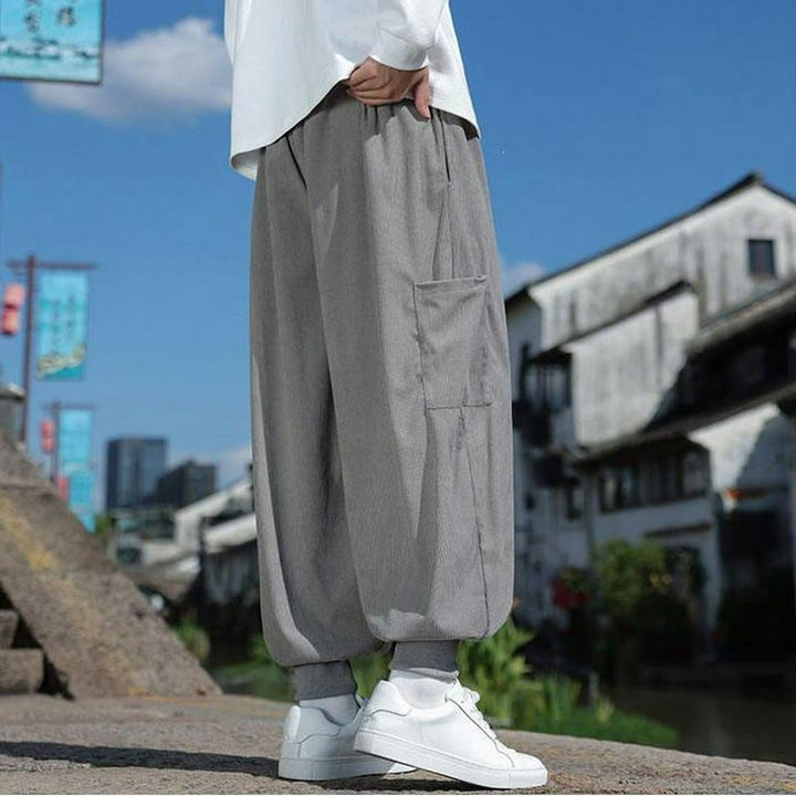 Buddha Stones Fall Winter Casual Drawstring Patch Pocket Solid Ankle Pants Men's Tapered Pants With Pocket - image 24