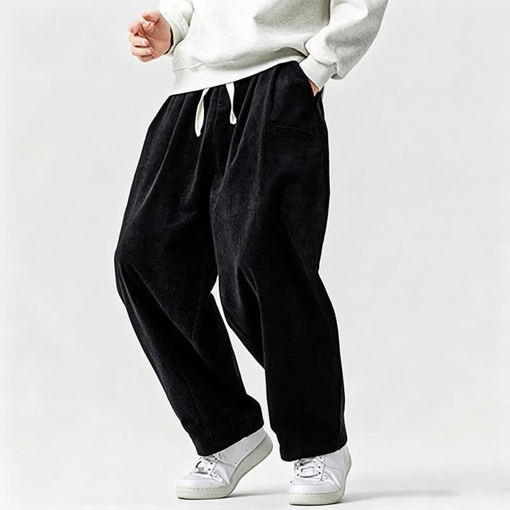 Buddha Stones Fall Winter Casual Vintage Drawstring Solid Long Pants Men's Tapered Pants With Pocket - image 17