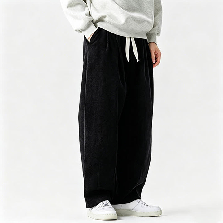 Buddha Stones Fall Winter Casual Vintage Drawstring Solid Long Pants Men's Tapered Pants With Pocket - image 16
