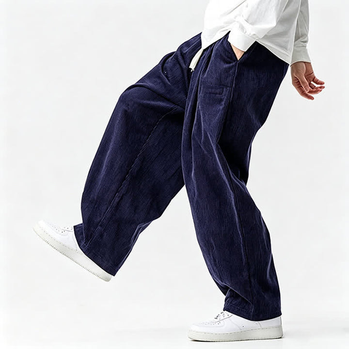 Buddha Stones Fall Winter Casual Vintage Drawstring Solid Long Pants Men's Tapered Pants With Pocket - image 12