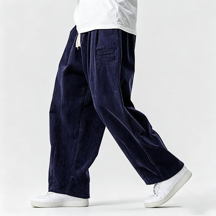 Buddha Stones Fall Winter Casual Vintage Drawstring Solid Long Pants Men's Tapered Pants With Pocket - image 10