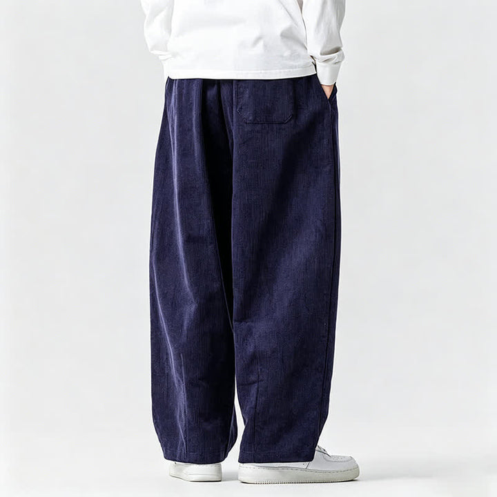 Buddha Stones Fall Winter Casual Vintage Drawstring Solid Long Pants Men's Tapered Pants With Pocket - image 13