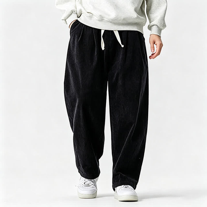 Buddha Stones Fall Winter Casual Vintage Drawstring Solid Long Pants Men's Tapered Pants With Pocket - image 15