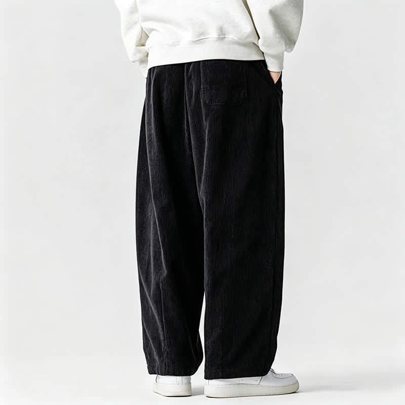 Buddha Stones Fall Winter Casual Vintage Drawstring Solid Long Pants Men's Tapered Pants With Pocket - image 19