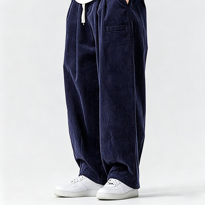 Buddha Stones Fall Winter Casual Vintage Drawstring Solid Long Pants Men's Tapered Pants With Pocket - image 9