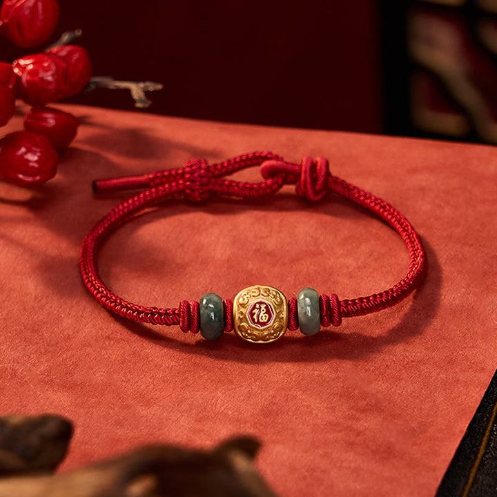 Buddha Stones Red String Fu Character Copper Luck Bracelet - image 12