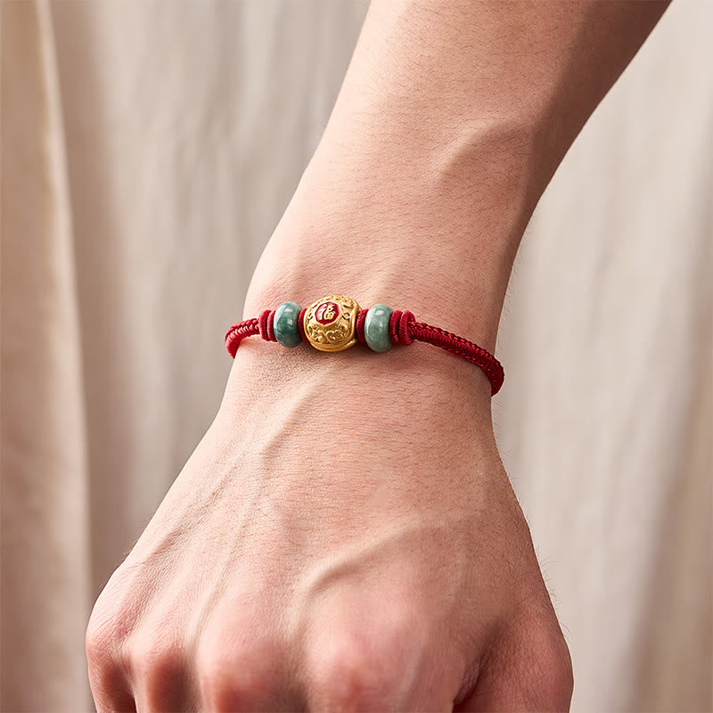 Buddha Stones Red String Fu Character Copper Luck Bracelet - image 14