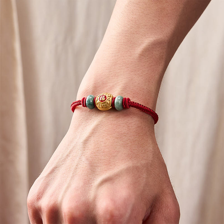 Buddha Stones Red String Fu Character Copper Luck Bracelet - image 14