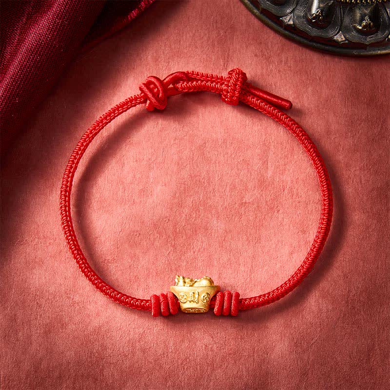 Buddha Stones Alloy Pi Xiu Red String Wealth Bracelet - image 1