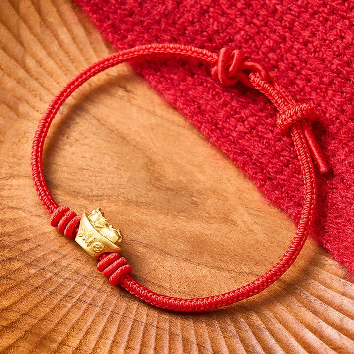 Buddha Stones Alloy Pi Xiu Red String Wealth Bracelet - image 2