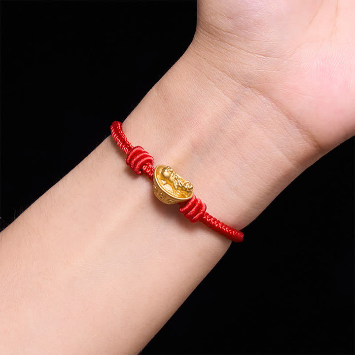 Buddha Stones Alloy Pi Xiu Red String Wealth Bracelet - image 4