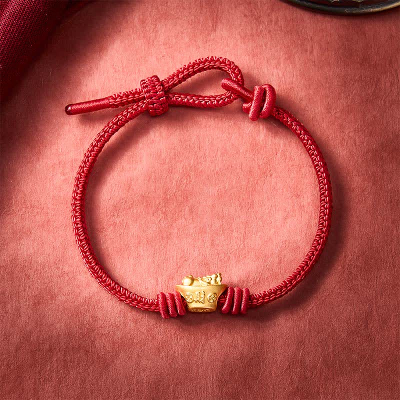 Buddha Stones Alloy Pi Xiu Red String Wealth Bracelet - DarkRed - 6.7–7.5 in/17–19 cm - image 9