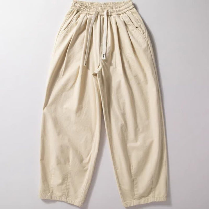 Buddha Stones Spring Fall Classic Drawstring Solid Ankle Men's Straight Leg Pants With Pockets - image 4
