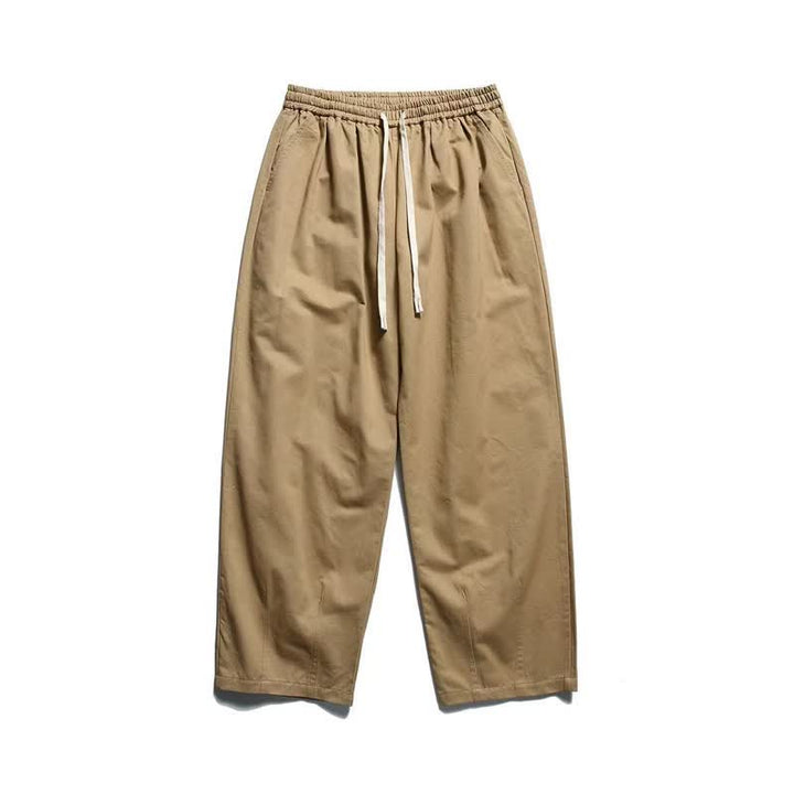 Buddha Stones Spring Fall Classic Drawstring Solid Ankle Men's Straight Leg Pants With Pockets - Tan - US/UK/AU42，EU52 (3XL) - image 3
