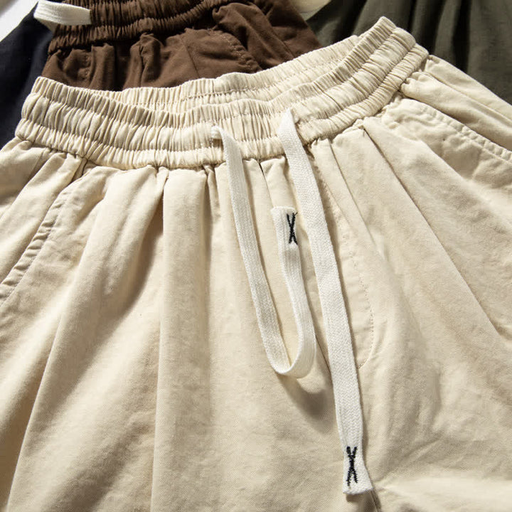 Buddha Stones Spring Fall Classic Drawstring Solid Ankle Men's Straight Leg Pants With Pockets - image 5