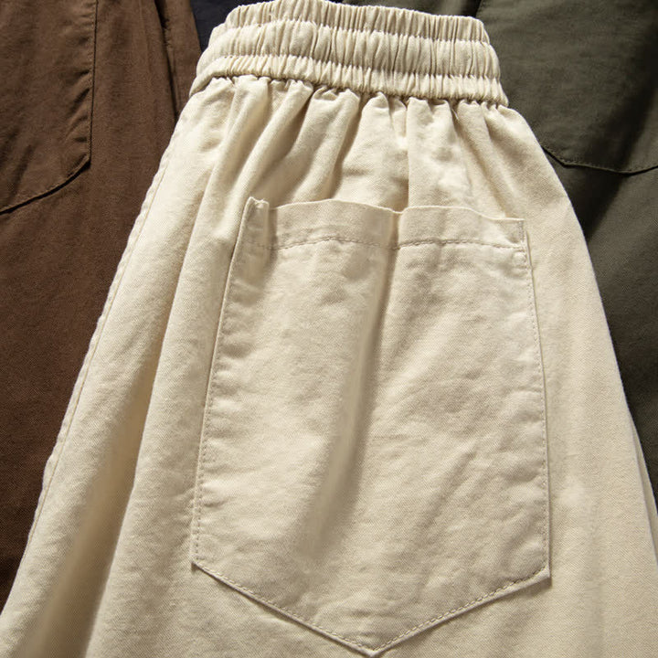Buddha Stones Spring Fall Classic Drawstring Solid Ankle Men's Straight Leg Pants With Pockets - image 7